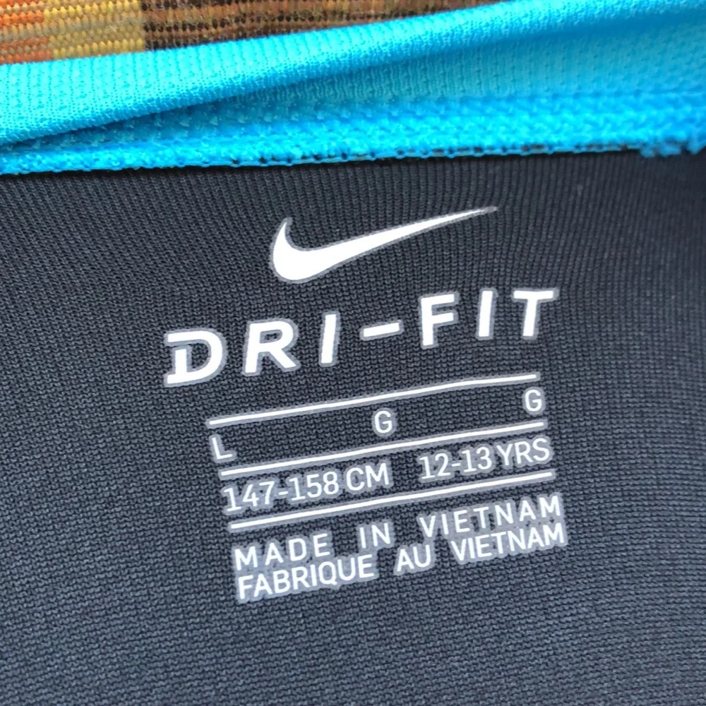 Nike black and teal rashguard size large